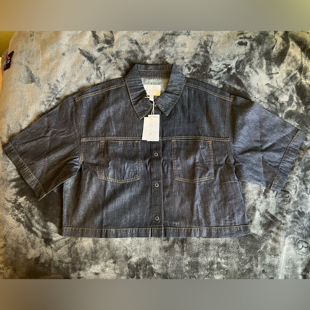 Jessica Simpson Indigo Denim Jacket - Picture 2 of 8